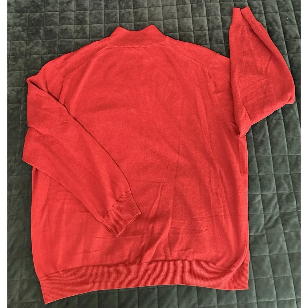 Jos. A. Bank Mens Quarter Zip Pullover Extra Large (XL) Red Classic